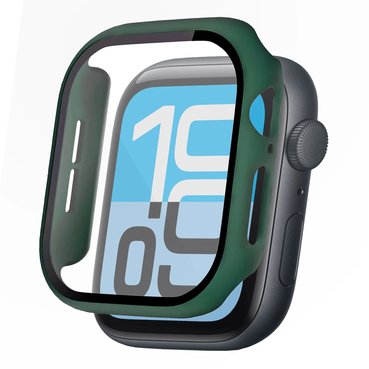Wizualizacja nakładania etui Bizon Case Watch Adamo do Apple Watch SE 3 / SE 2 / SE / 6 / 5 / 4 (40 mm)